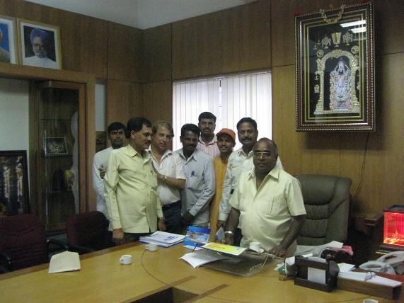 Mr. Mohan Gowda with cap along with Sena members and Mr. Setty at extreme right